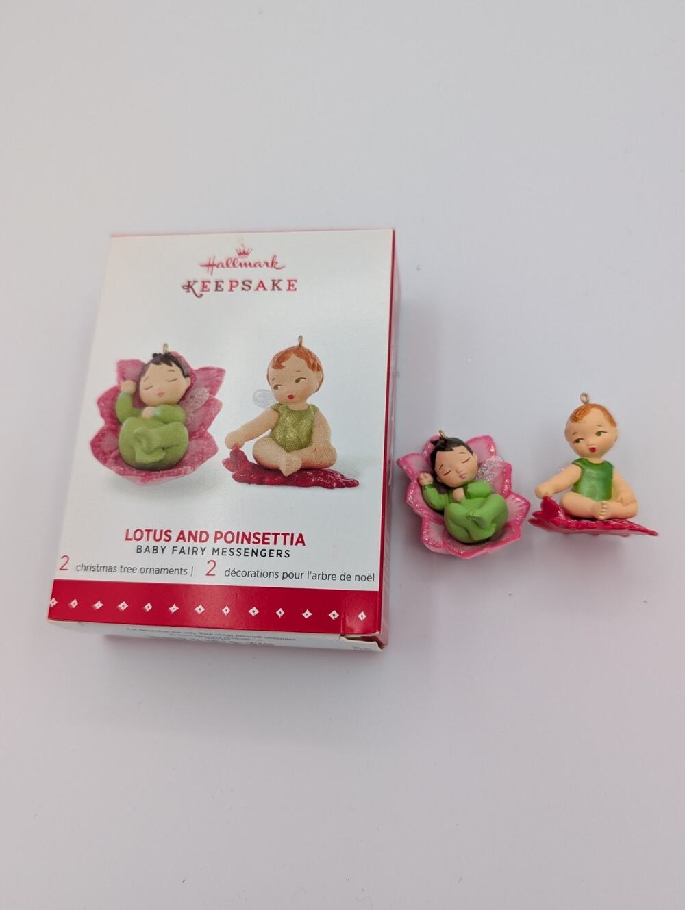 2015 Hallmark Ornament ~ Baby Fairy Messengers ~ "Lotus and Poinsettia" ~ MIB
